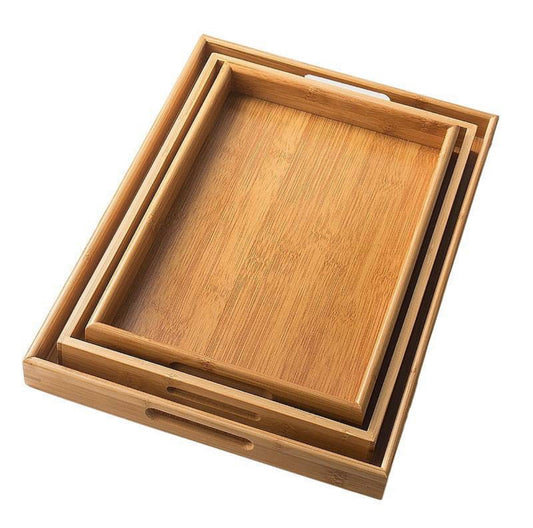 طقم صواني خشب 3 قطع