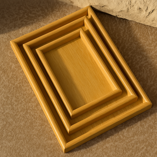 طقم صواني خشب 3 قطع